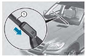 ■ Position new wiper blade : in the retainer
