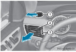 1 Side window defroster vent