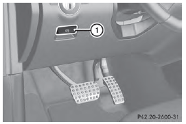 ■ While driving, push handle 1 of the electric