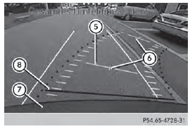 5 Yellow guide line at a distance of