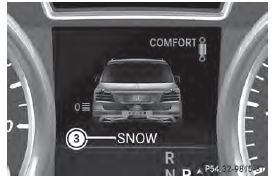 Select the snow program for driving in snow