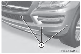 1 Sensors in the front bumper, left-hand