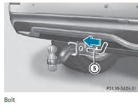 ■ Slide bolt 5 into the hole in the ball