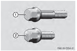 1 Wheel bolts for all wheels supplied by the