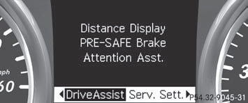 In the DriveAssist. menu you can: