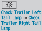 The left or right-hand trailer tail lamp is faulty.