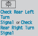 The rear left-hand or rear right-hand turn signal is defective.