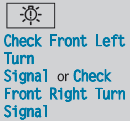 The front left-hand or front right-hand turn signal is defective.