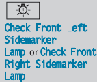 The left or right front side marker lamp is defective.