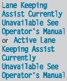 Lane Keeping Assist or Active Lane Keeping Assist is deactivated and