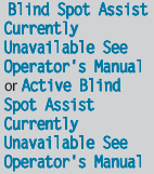 Blind Spot Assist or Active Blind Spot Assist is temporarily