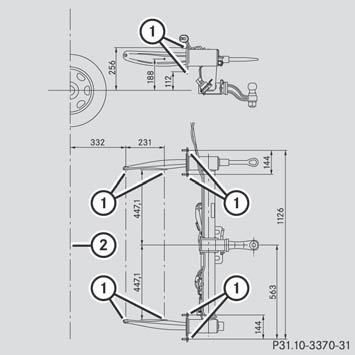 Anchorage points for the trailer tow hitch