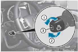 1 To switch on the steering-wheel heating