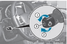 1 To switch on the steering-wheel heating