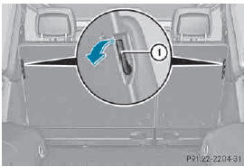 To fold forward the seat backrests, proceed