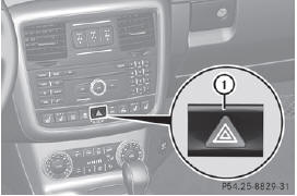 ► To switch on the hazard warning lamps:
